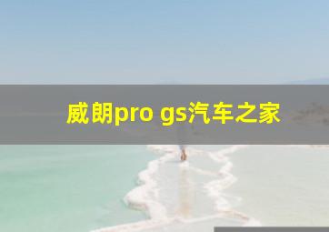 威朗pro gs汽车之家